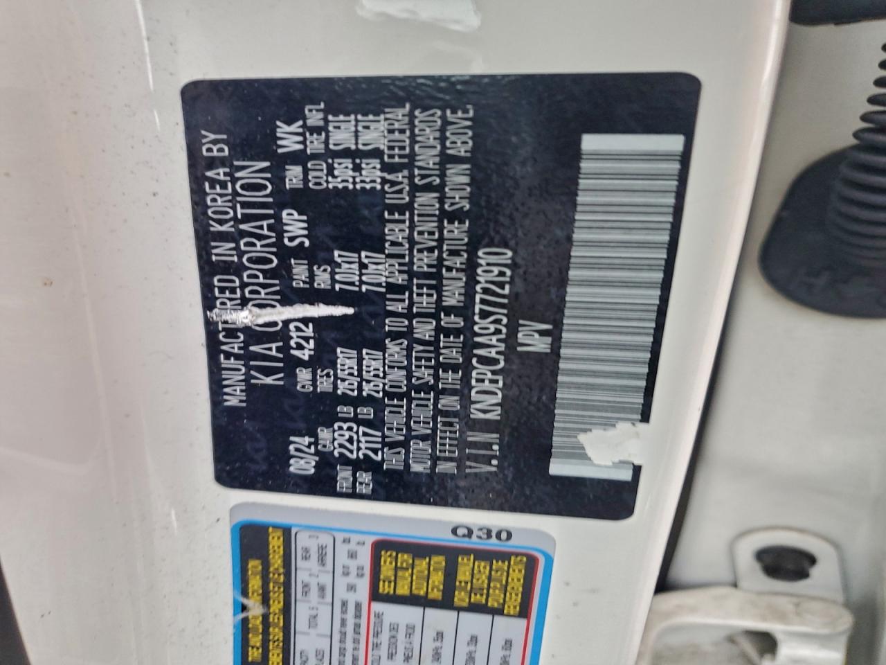 2025 Kia Seltos Lx VIN: KNDEPCAA9S7721910 Lot: 94101235