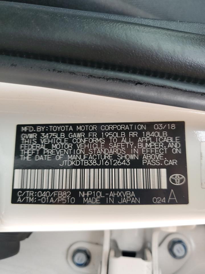 2018 Toyota Prius C VIN: JTDKDTB38J1612643 Lot: 91113065