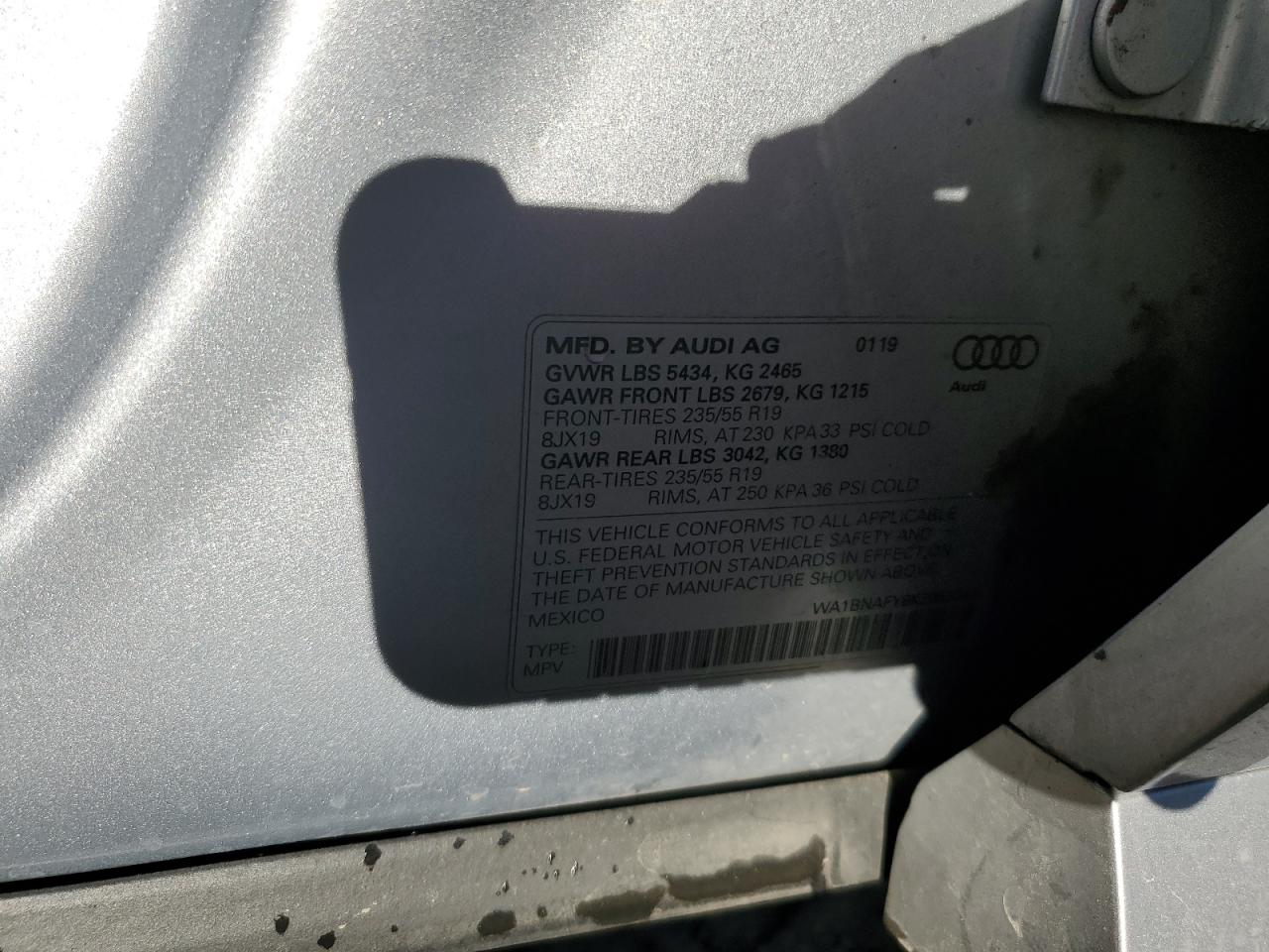 2019 Audi Q5 Premium Plus VIN: WA1BNAFY8K2053043 Lot: 90893815