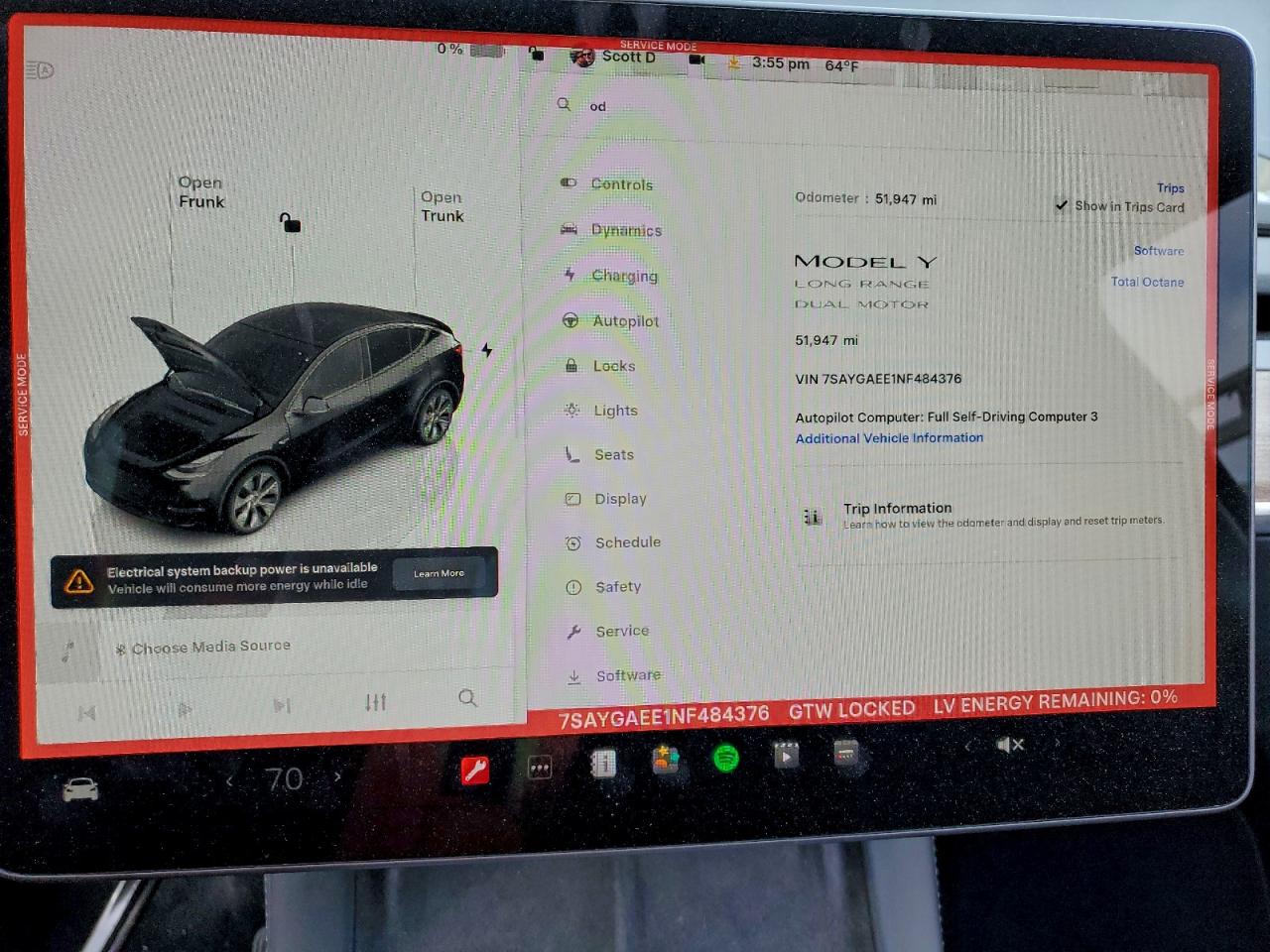 2022 Tesla Model Y VIN: 7SAYGAEE1NF484376 Lot: 93355755