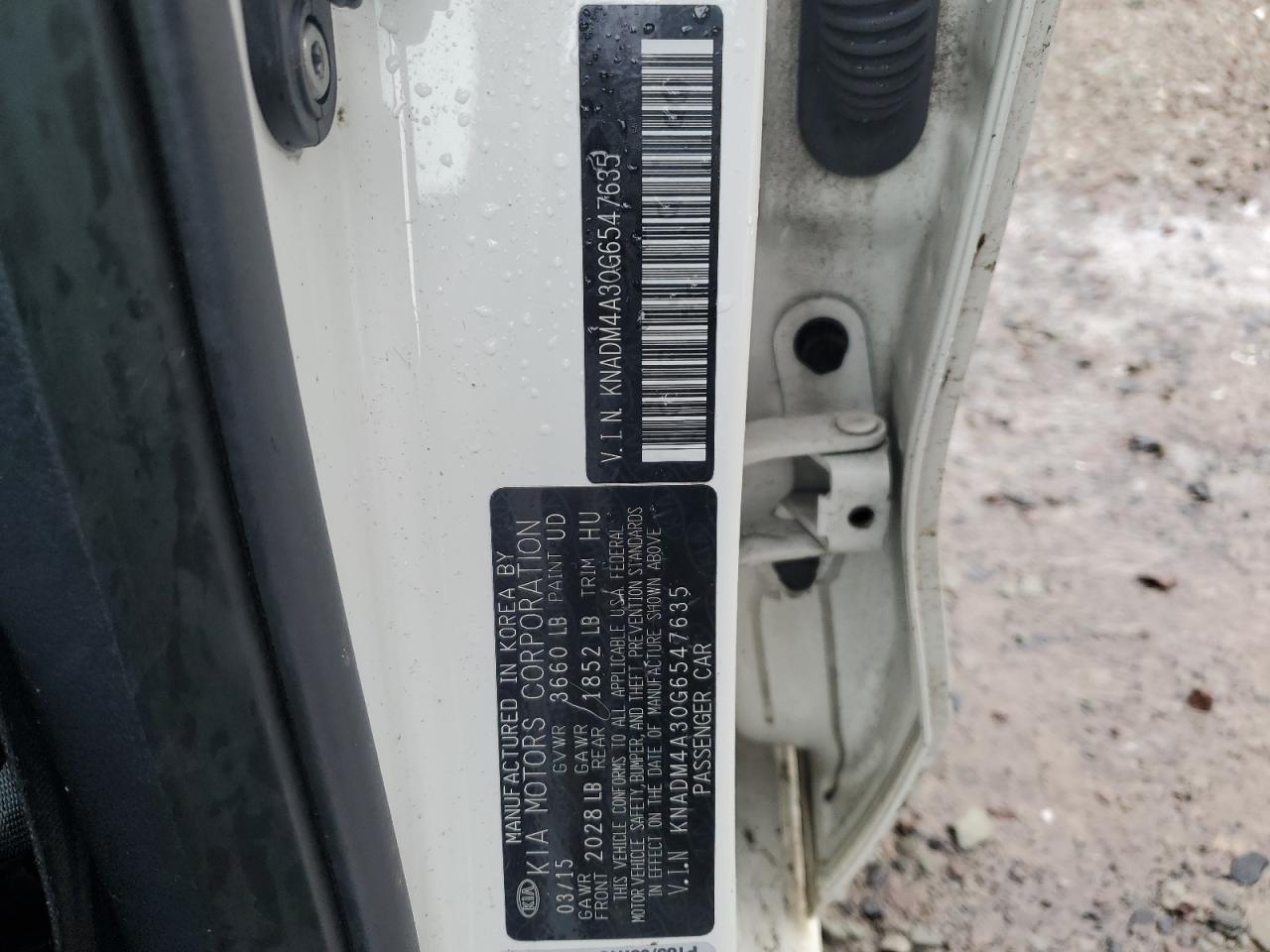 2016 Kia Rio Lx VIN: KNADM4A30G6547635 Lot: 92679565