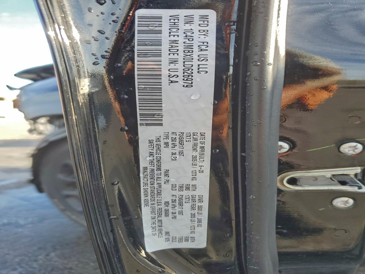 2020 Jeep Cherokee Trailhawk VIN: 1C4PJMBX0LD626979 Lot: 93827095