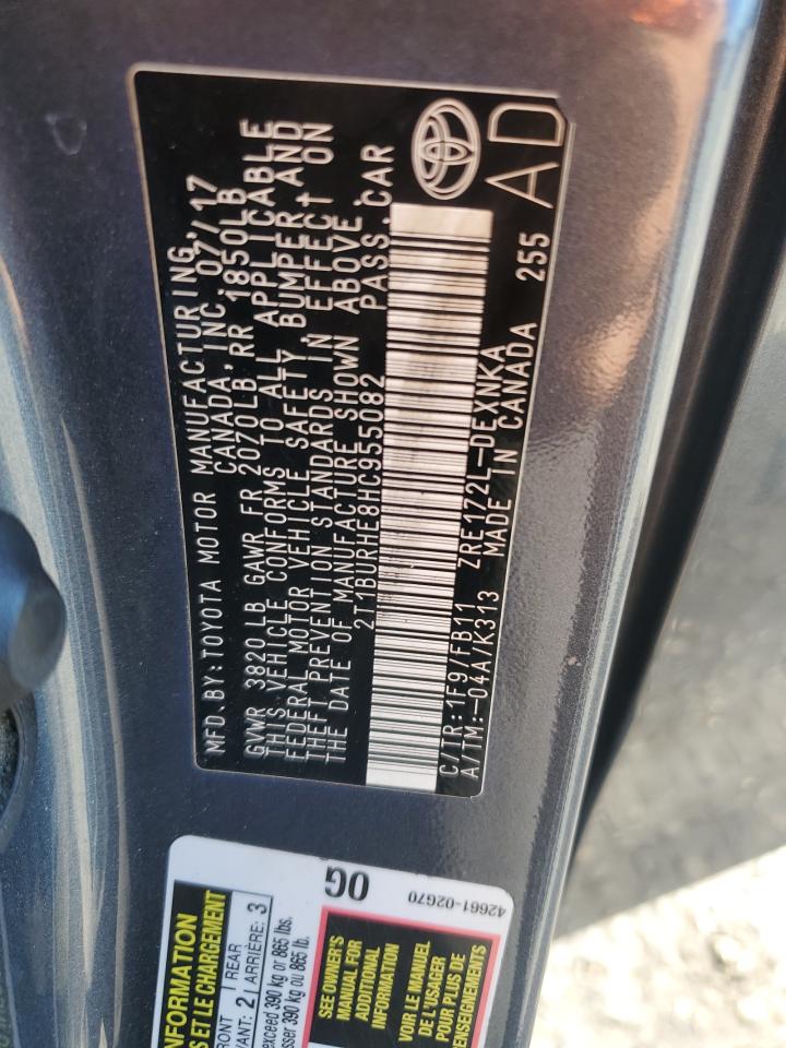 2017 Toyota Corolla L VIN: 2T1BURHE8HC955082 Lot: 91494315