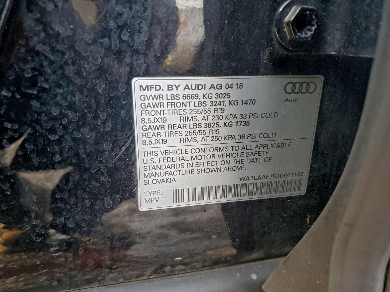 2018 Audi Q7 Premium Plus VIN: WA1LAAF75JD041152 Lot: 93130675