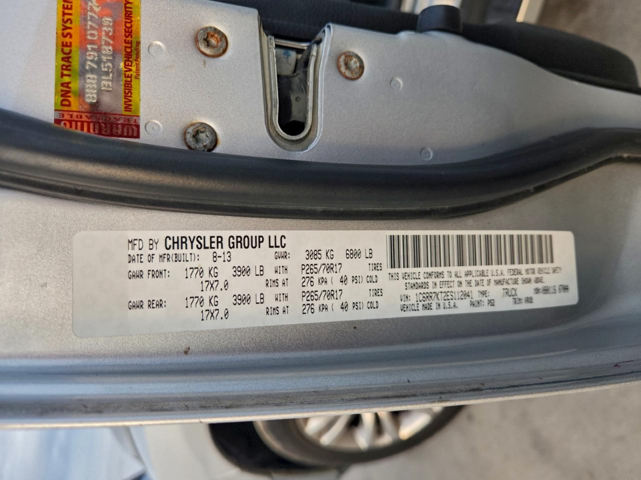 2014 Ram 1500 St VIN: 1C6RR7KT2ES112041 Lot: 92909005