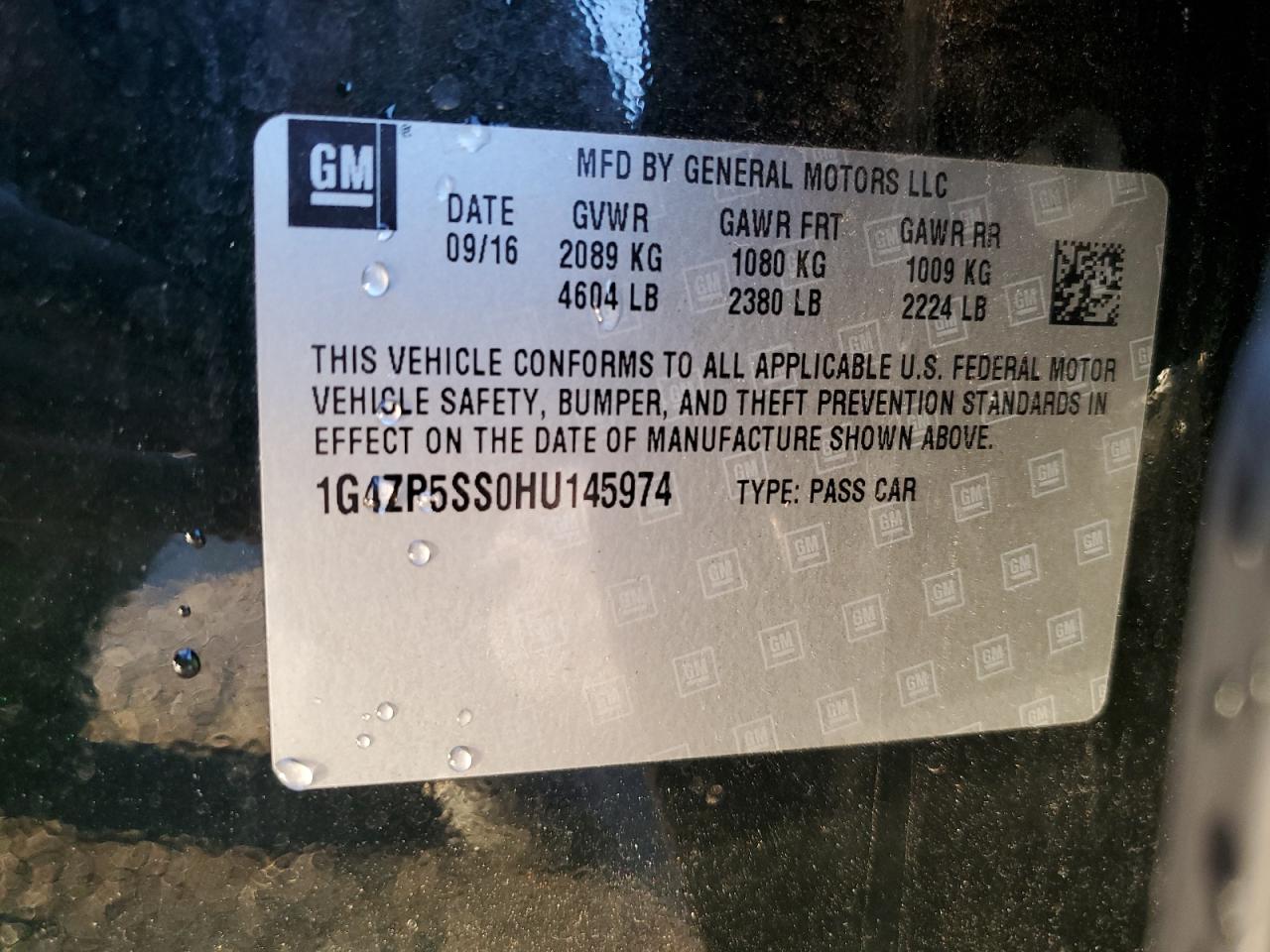 2017 Buick Lacrosse Essence VIN: 1G4ZP5SS0HU145974 Lot: 91069525