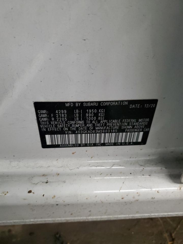 2021 Subaru Impreza Premium VIN: 4S3GKAD63M3603185 Lot: 92406025