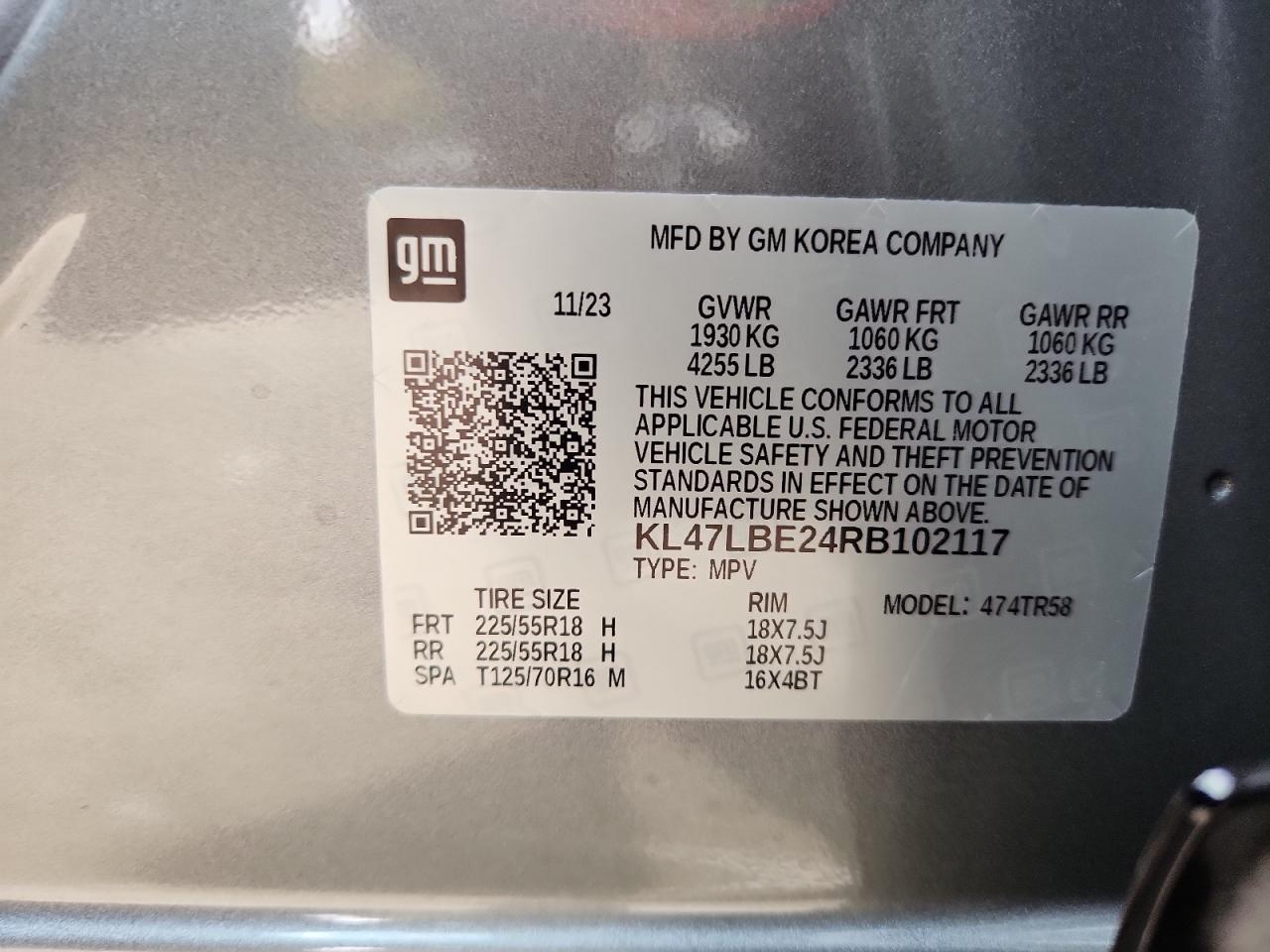 2024 Buick Envista Sport Touring VIN: KL47LBE24RB102117 Lot: 92304805