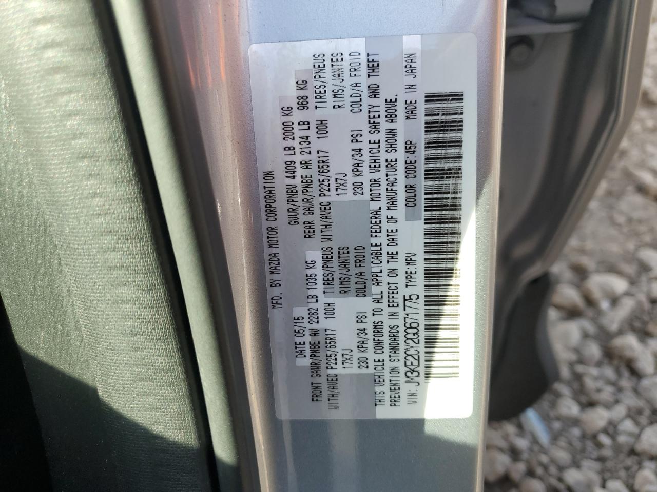 2016 Mazda Cx-5 Touring VIN: JM3KE2CY2G0671775 Lot: 91189625