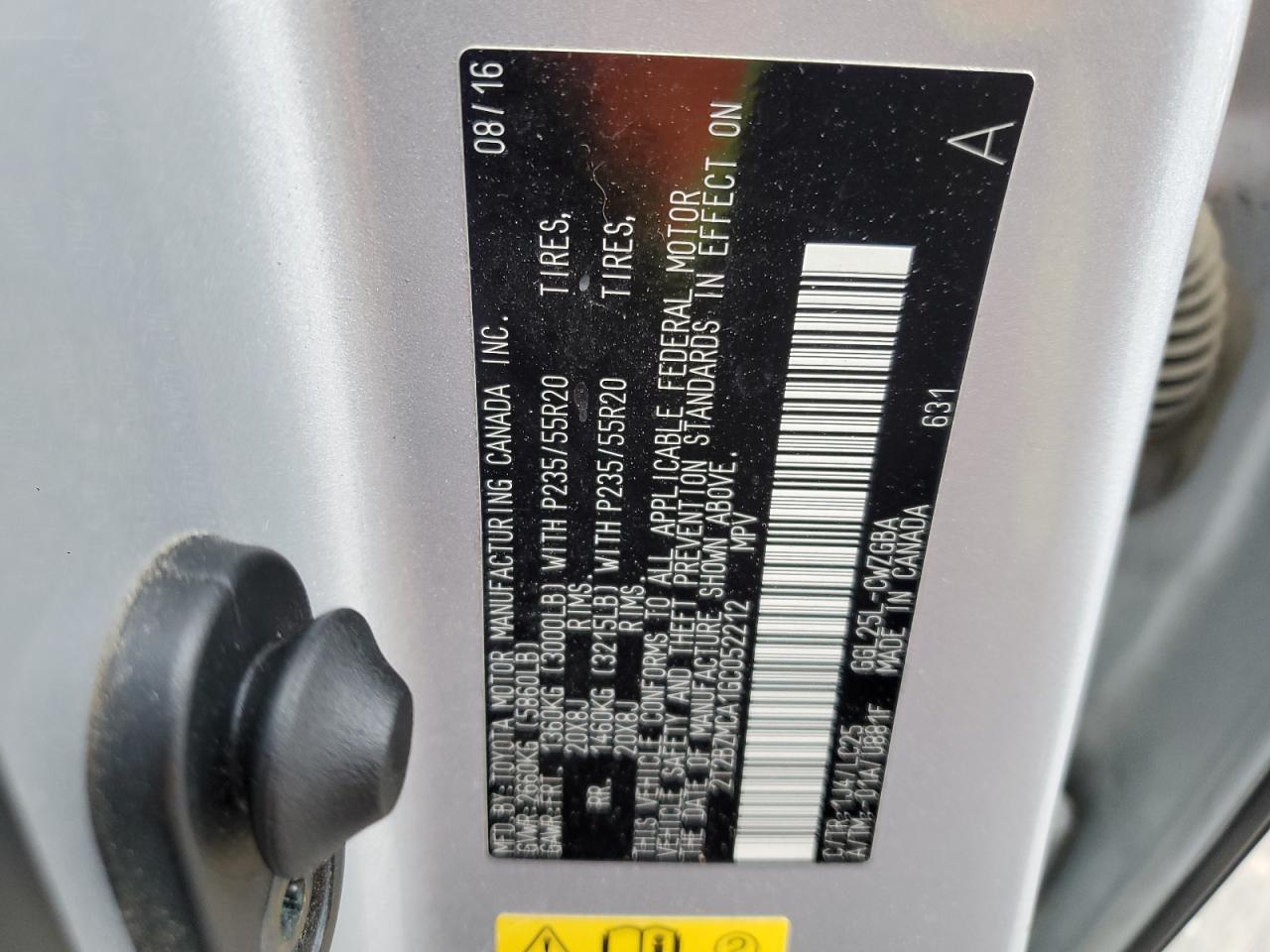 2016 Lexus Rx 350 Base VIN: 2T2BZMCA1GC052212 Lot: 93340905