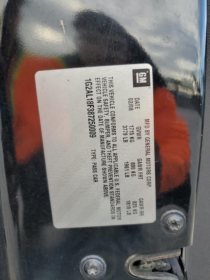 2008 Pontiac G5 VIN: 1G2AL18F387250009 Lot: 91887215