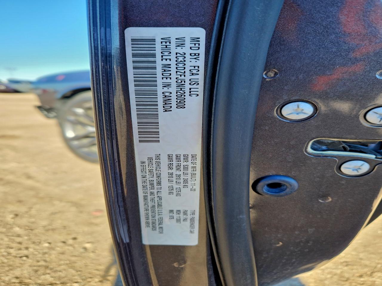 2022 Dodge Challenger R/T Scat Pack VIN: 2C3CDZFJ5NH260908 Lot: 94316355