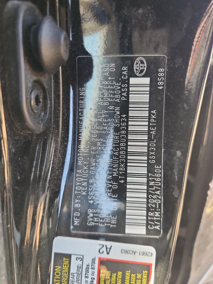 2011 Toyota Avalon Base VIN: 4T1BK3DB3BU383634 Lot: 85433105