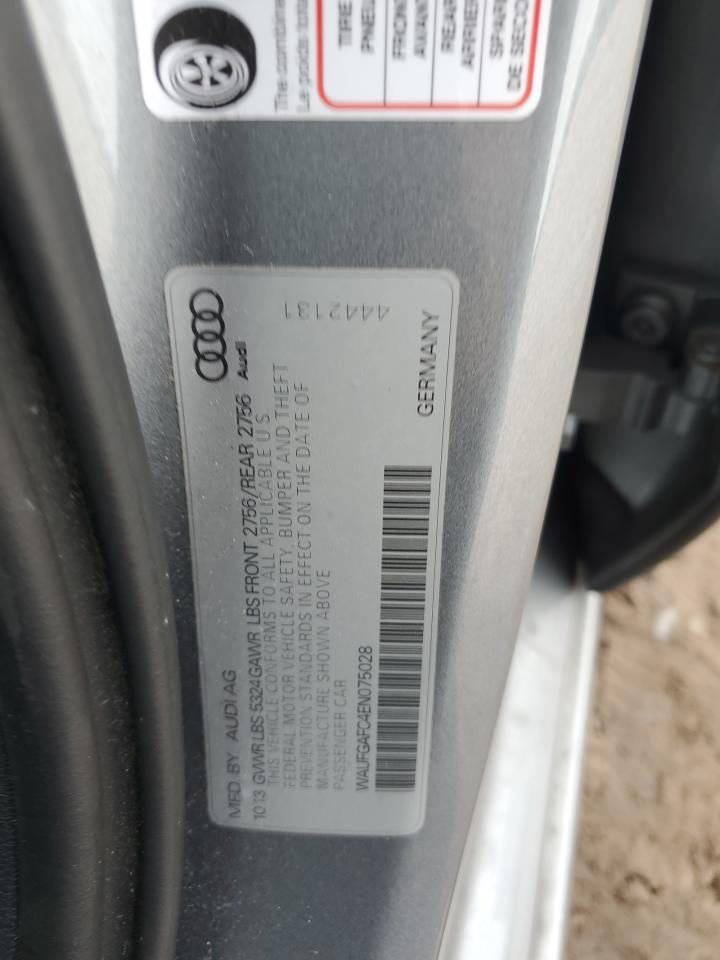 2014 Audi A6 Premium Plus VIN: WAUFGAFC4EN075028 Lot: 91692425