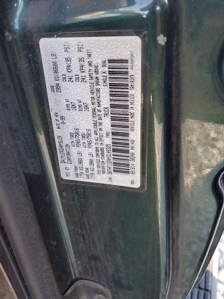 2000 Dodge Ram 1500 VIN: 3B7HF13Z0YG109325 Lot: 93751455