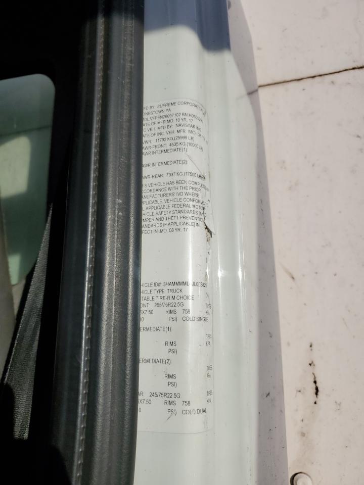 2018 International 4300 Box Truck VIN: 3HAMMMML4JL003825 Lot: 92085215