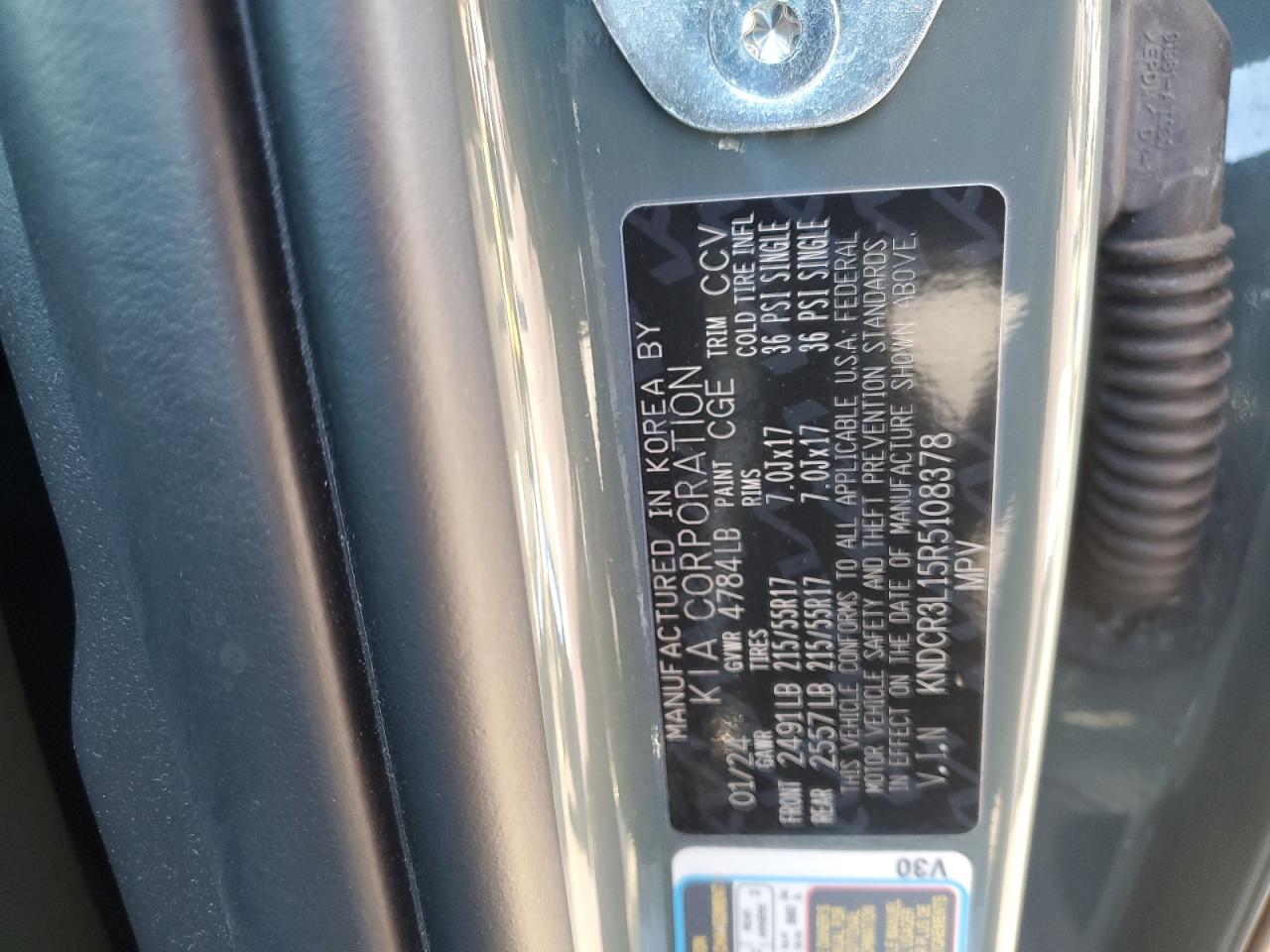 2024 Kia Niro Wind VIN: KNDCR3L15R5108378 Lot: 93525735