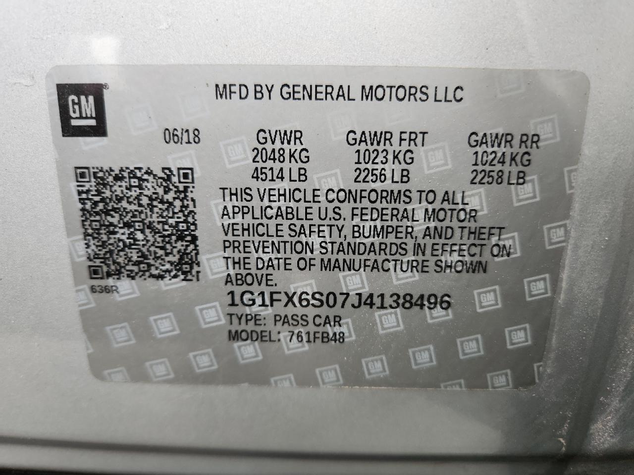 2018 Chevrolet Bolt Ev Premier VIN: 1G1FX6S07J4138496 Lot: 93329615