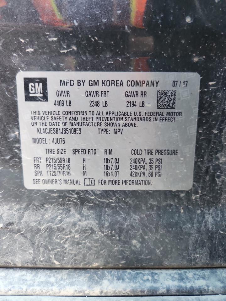 2018 Buick Encore Preferred VIN: KL4CJESB1JB510959 Lot: 91002615