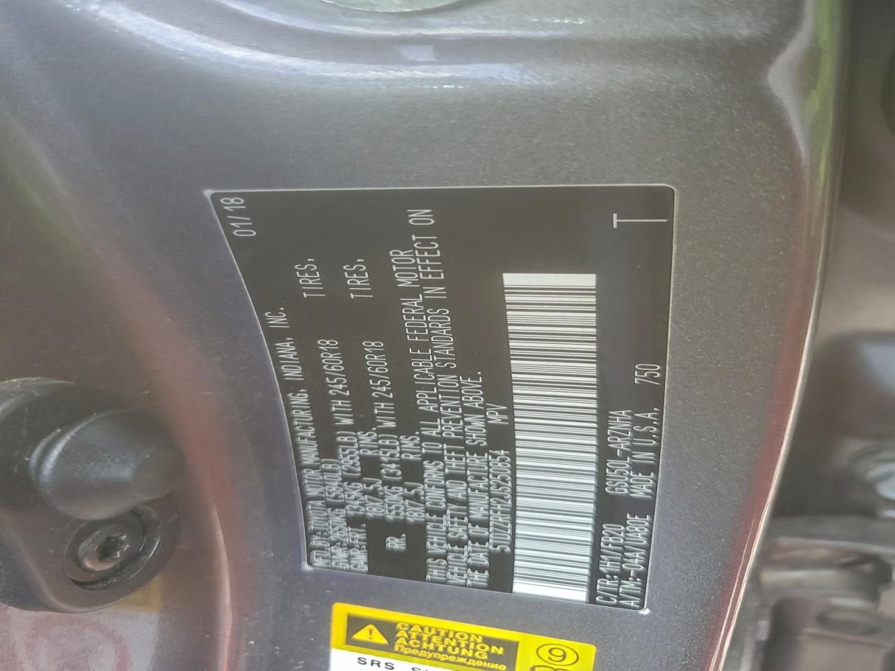 2018 Toyota Highlander Le VIN: 5TDZZRFH2JS250854 Lot: 94503565