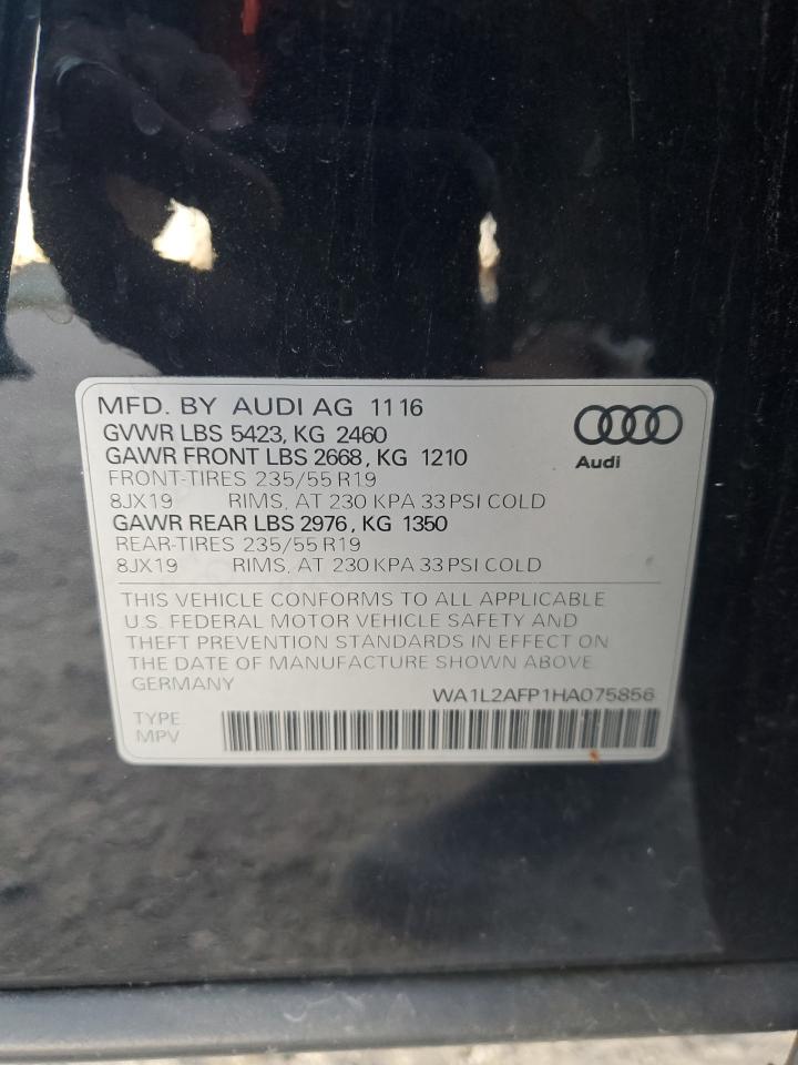 2017 Audi Q5 Premium Plus VIN: WA1L2AFP1HA075856 Lot: 93752765