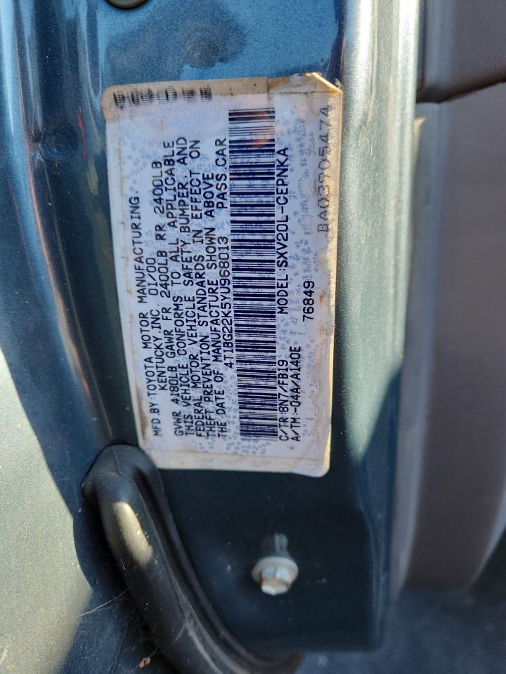 2000 Toyota Camry Ce VIN: 4T1BG22K5YU968013 Lot: 93392685