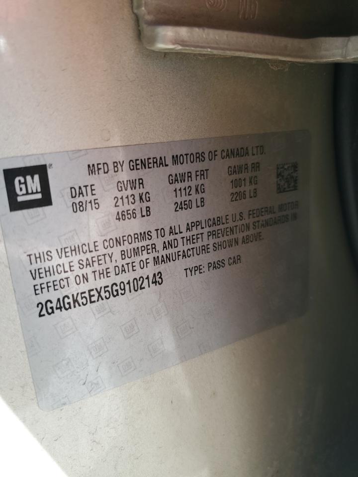 2016 Buick Regal VIN: 2G4GK5EX5G9102143 Lot: 91145655