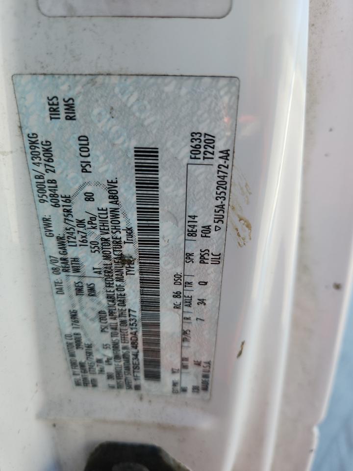 2008 Ford E350 Delivery Van VIN: 1FTSE34L48DA15377 Lot: 93063155