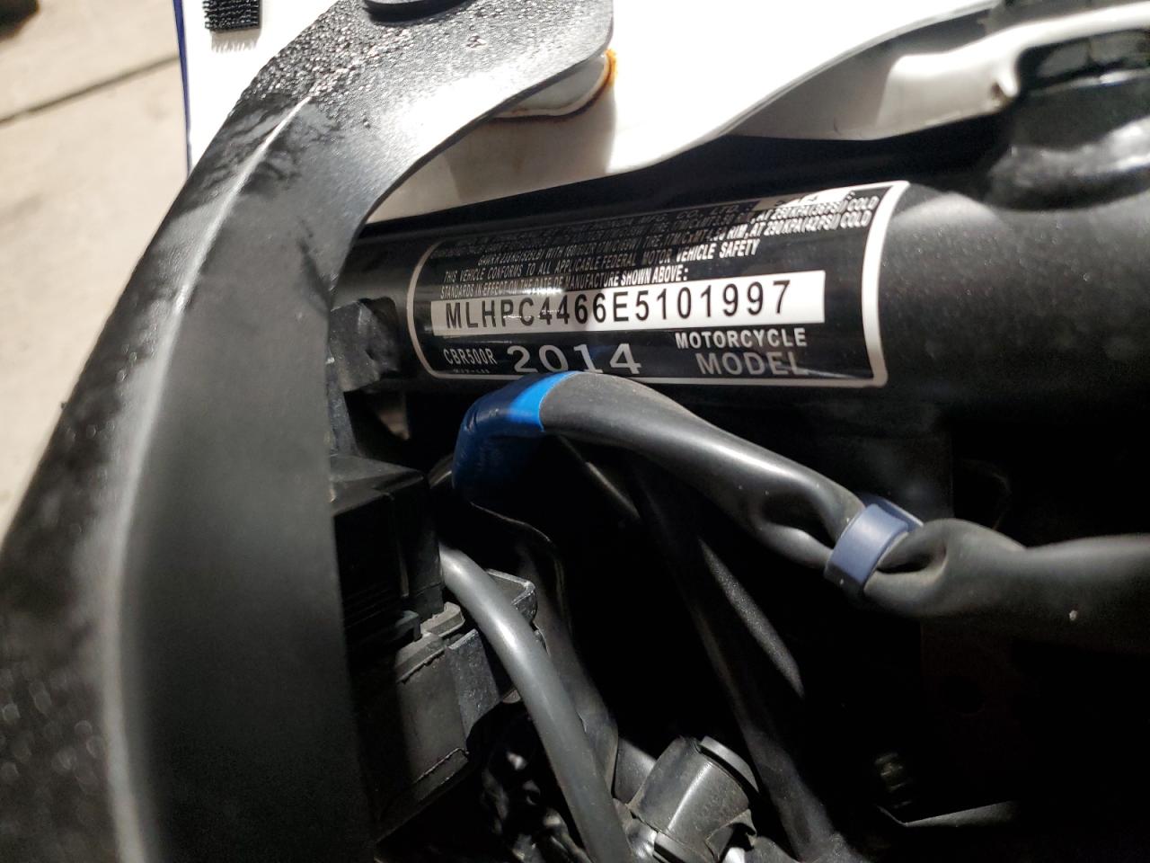 2014 Honda Cbr500 R VIN: MLHPC4466E5101997 Lot: 91386015