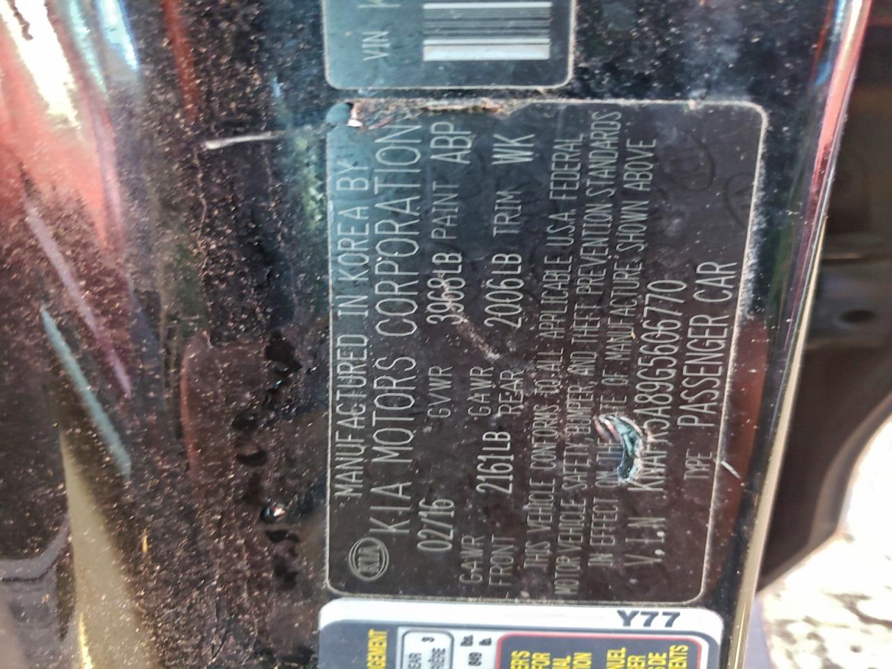 2016 Kia Forte Lx VIN: KNAFK5A89G5606770 Lot: 92789185