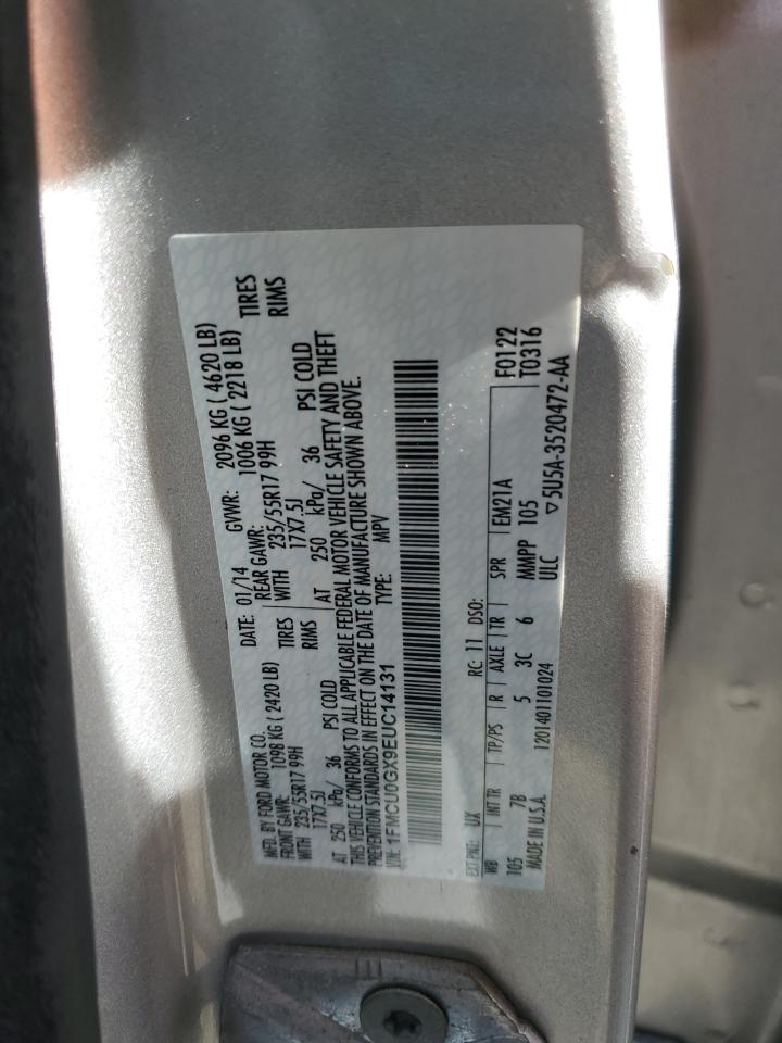 2014 Ford Escape Se VIN: 1FMCU0GX9EUC14131 Lot: 91454735