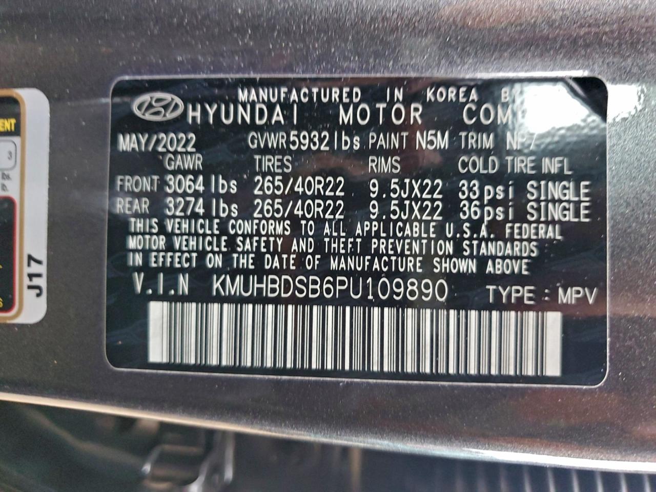 2023 Genesis Gv80 Base VIN: KMUHBDSB6PU109890 Lot: 94347885