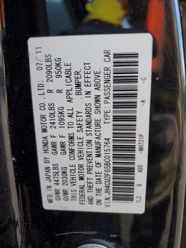 2011 Acura Tsx VIN: JH4CU2F65BC015764 Lot: 91570285
