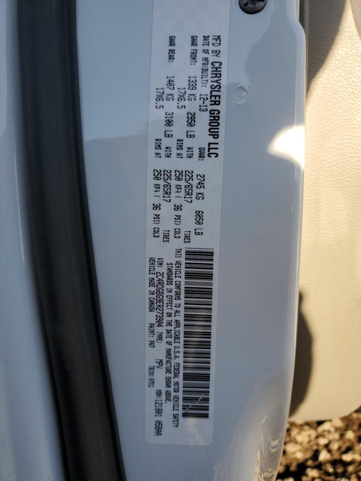 2014 Dodge Grand Caravan Se VIN: 2C4RDGBG9ER273904 Lot: 92515225