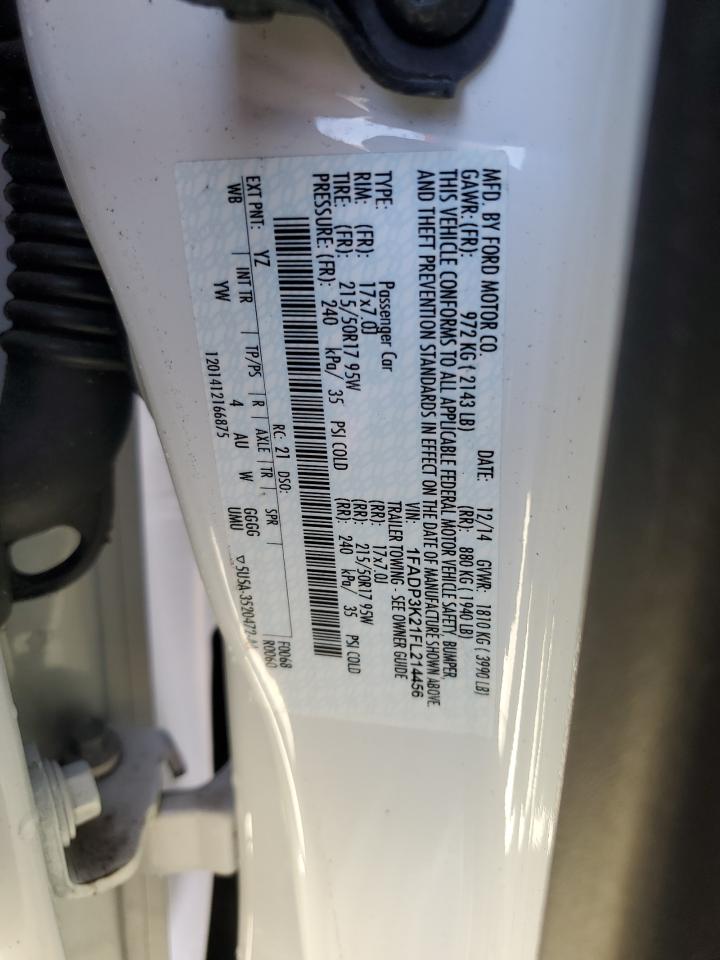 2015 Ford Focus Se VIN: 1FADP3K21FL214456 Lot: 92001695