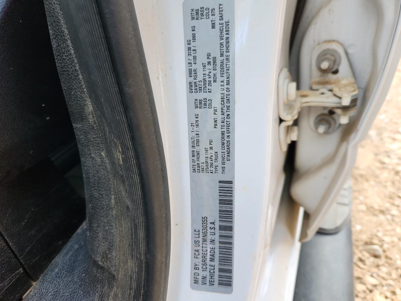 2021 Ram 1500 Tradesman VIN: 1C6RRECT7MN630355 Lot: 91709495