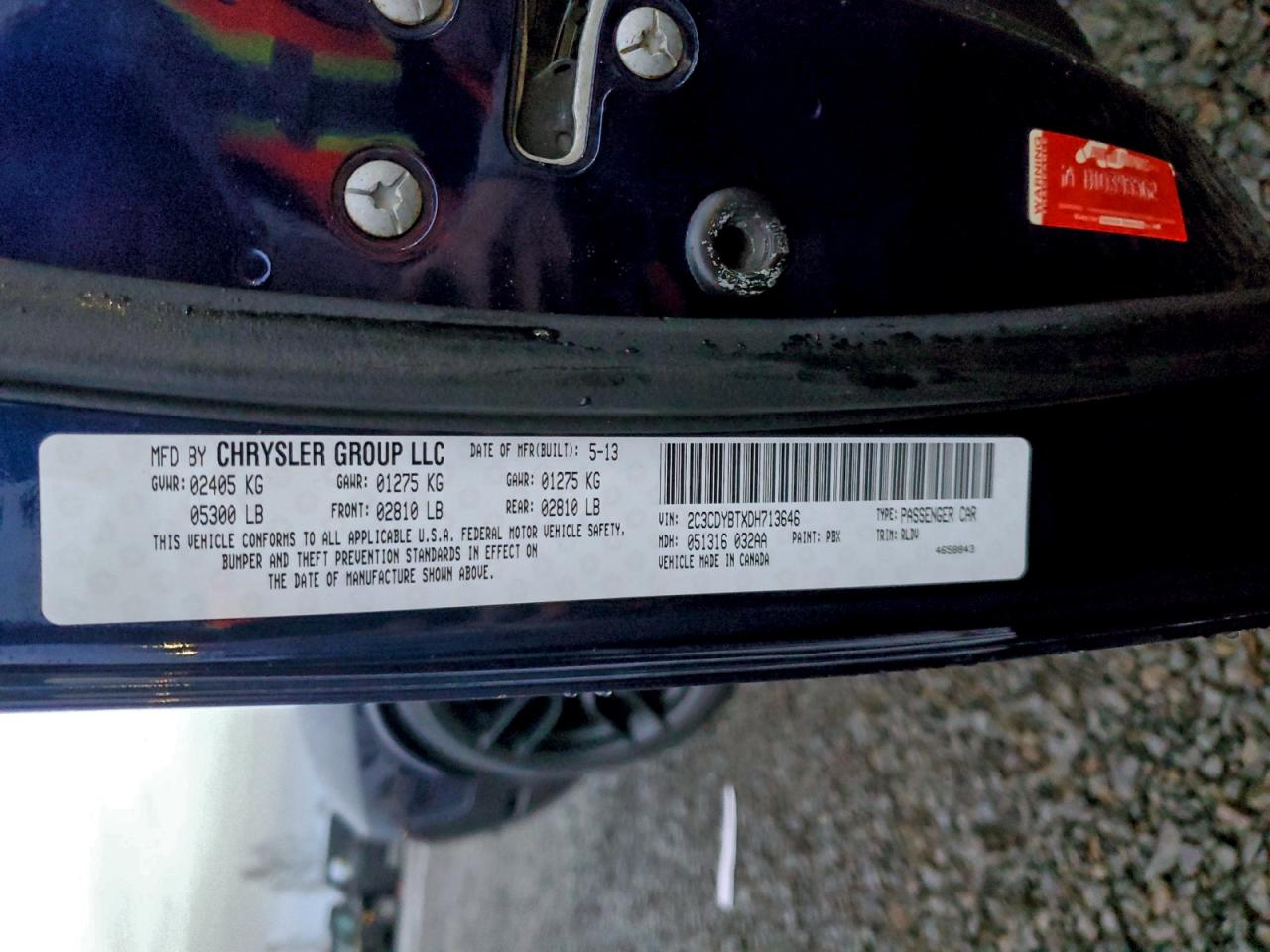 2013 Dodge Challenger R/T VIN: 2C3CDYBTXDH713646 Lot: 94536615