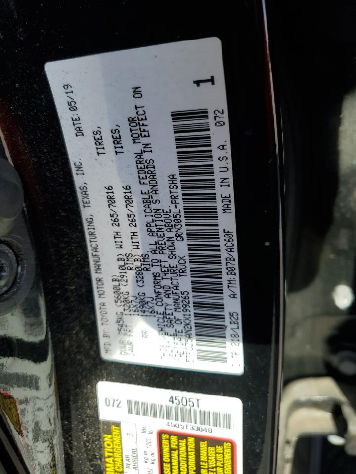 2019 Toyota Tacoma Double Cab VIN: 5TFCZ5AN2KX199265 Lot: 91101455