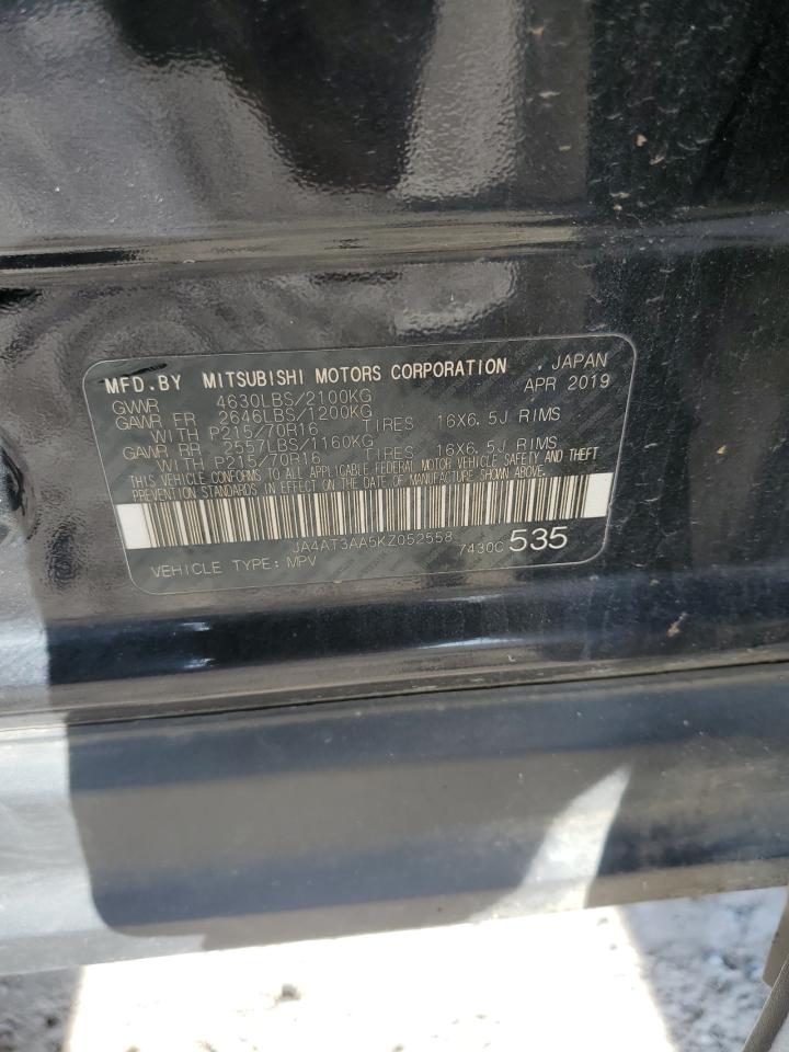 2019 Mitsubishi Eclipse Cross Es VIN: JA4AT3AA5KZ052558 Lot: 91784755