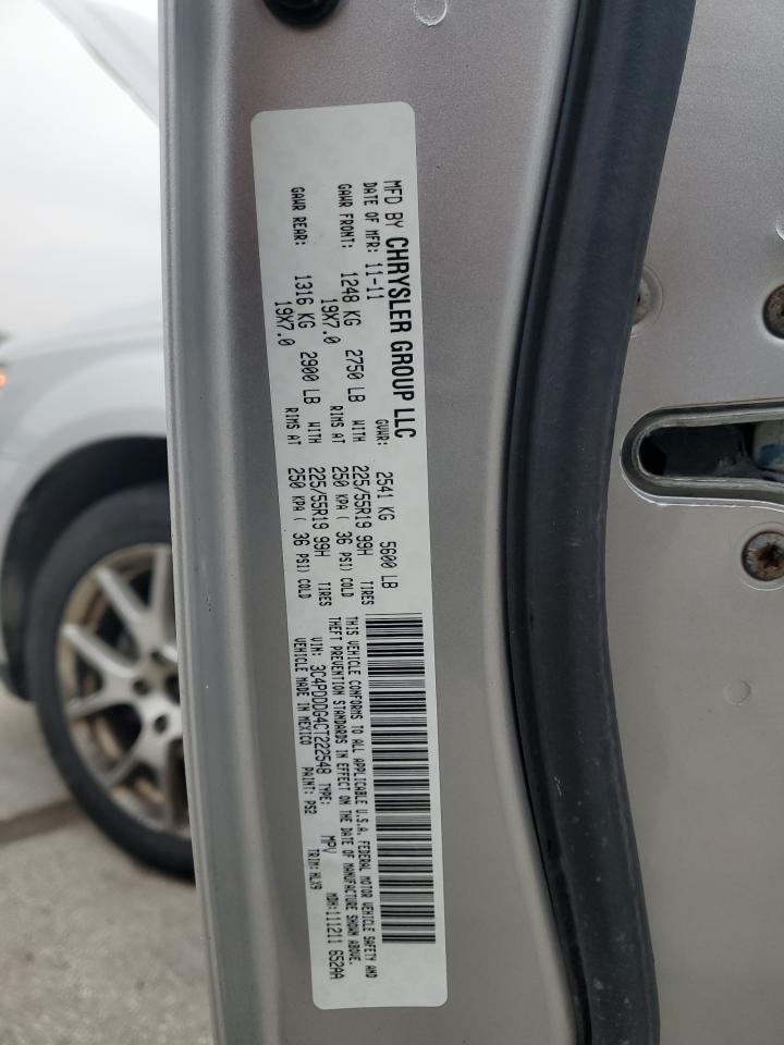 2012 Dodge Journey Crew VIN: 3C4PDDDG4CT222548 Lot: 92744695