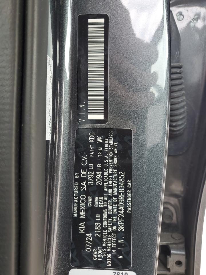 2024 Kia Forte Lx VIN: 3KPF24AD9RE834852 Lot: 93469805
