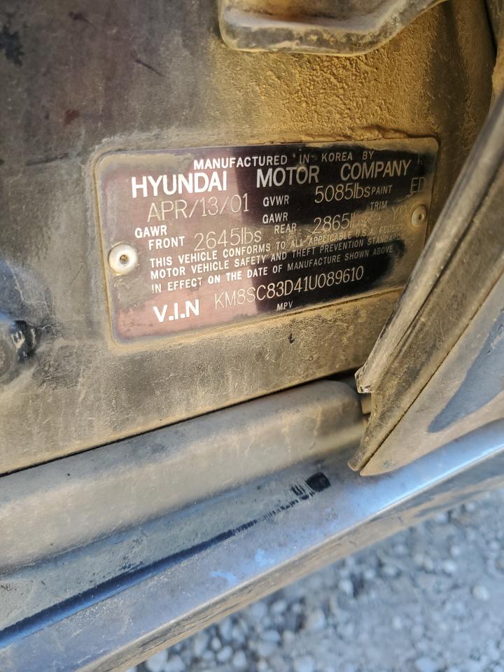 2001 Hyundai Santa Fe Gls VIN: KM8SC83D41U089610 Lot: 92099415