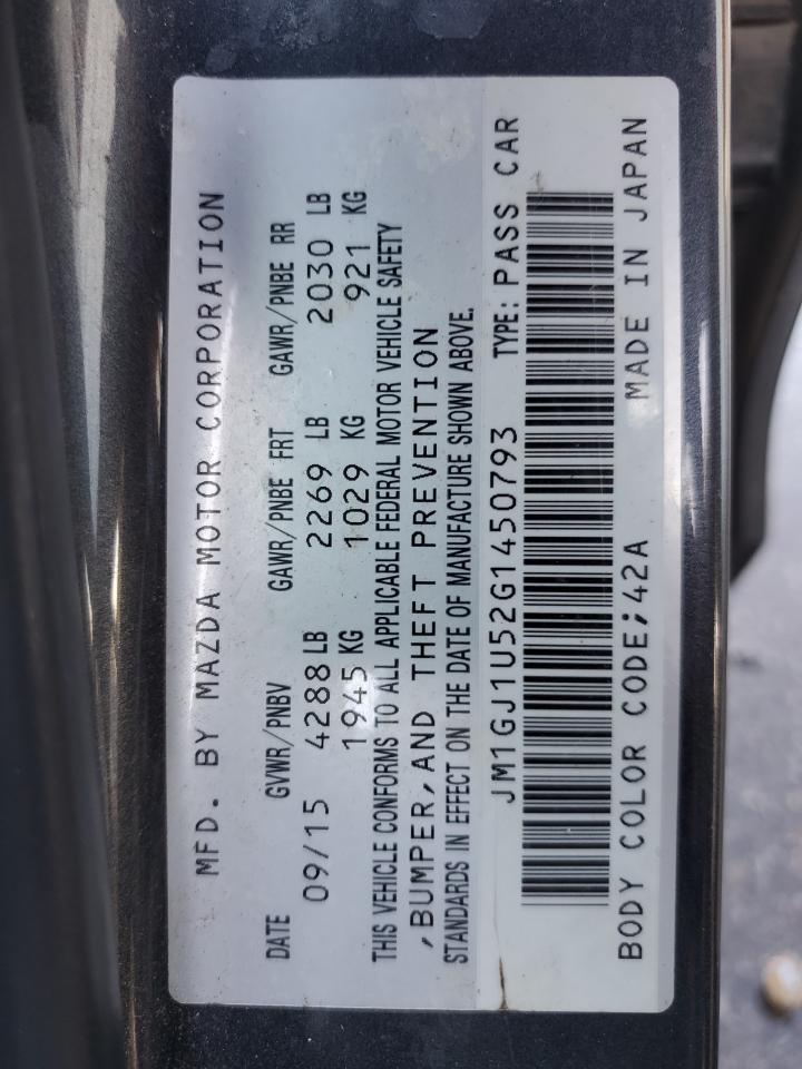 2016 Mazda 6 Sport VIN: JM1GJ1U52G1450793 Lot: 92804945