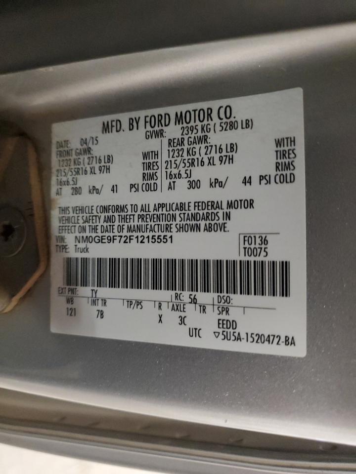 2015 Ford Transit Connect Xlt VIN: NM0GE9F72F1215551 Lot: 92849025