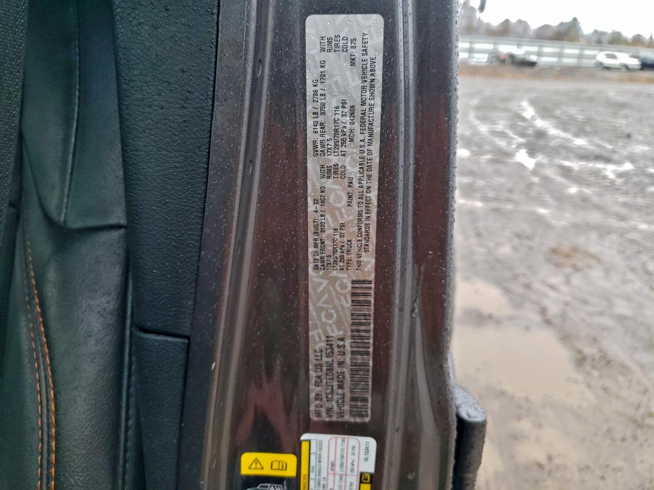 2022 Jeep Gladiator Mojave VIN: 1C6JJTEG8NL153411 Lot: 94446285