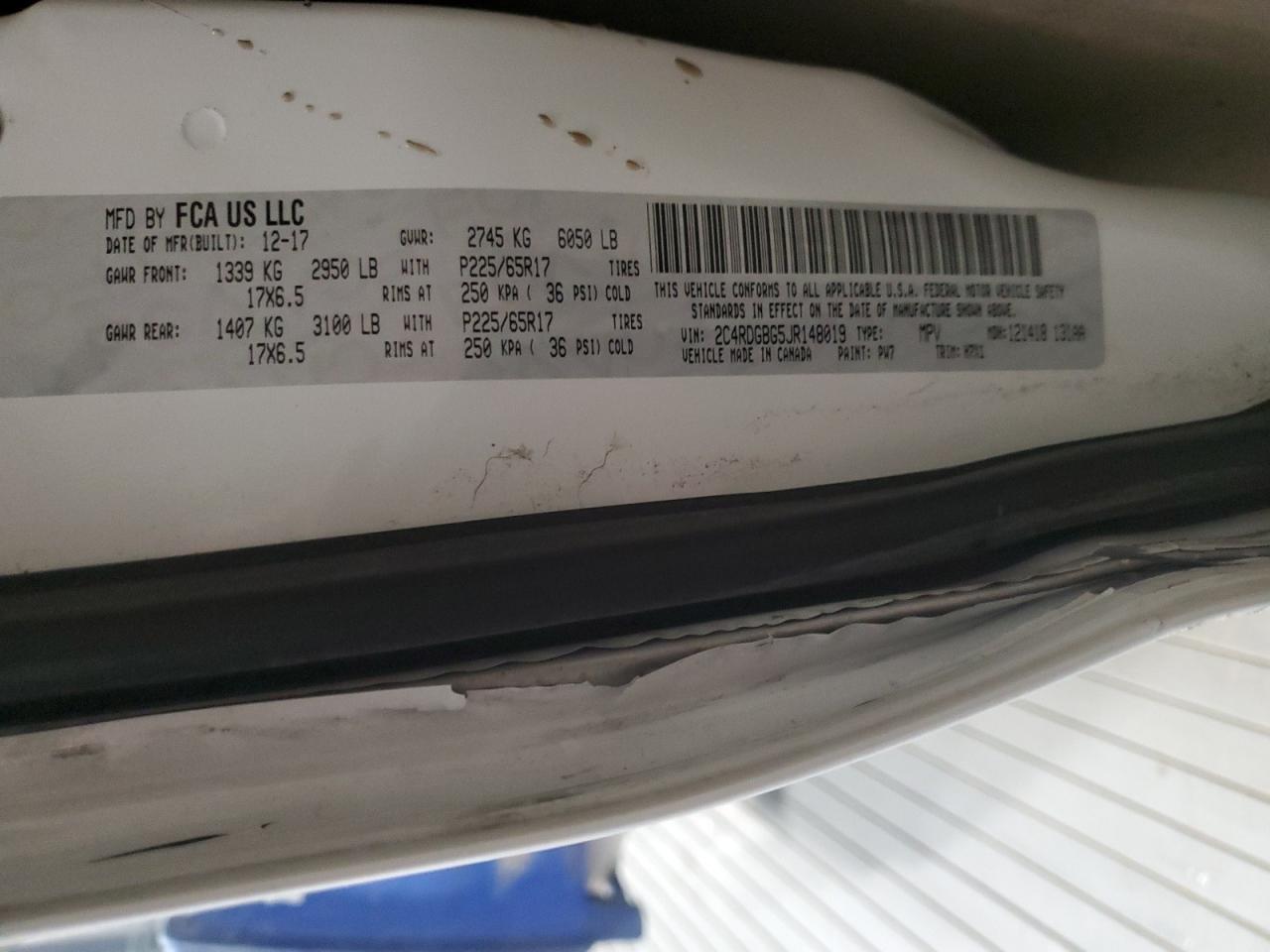 2018 Dodge Grand Caravan Se VIN: 2C4RDGBG5JR148019 Lot: 92088335