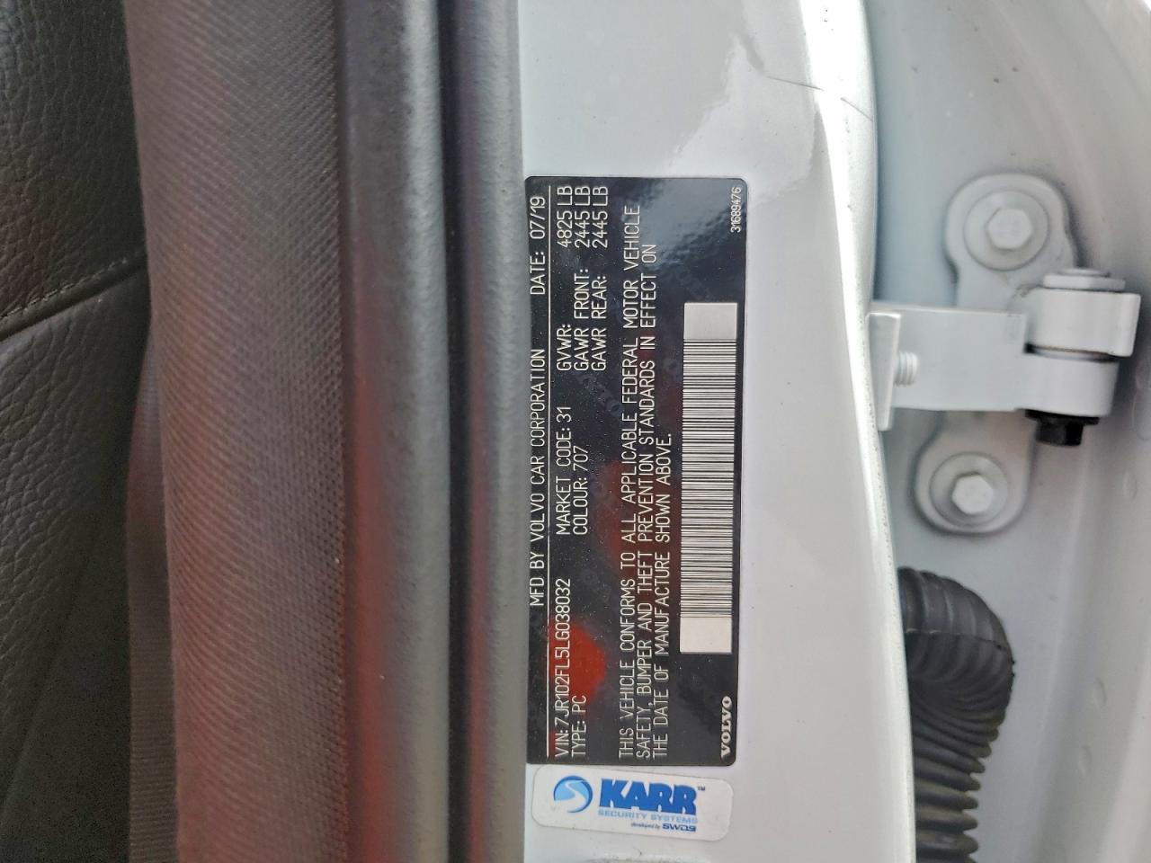 2020 Volvo S60 T5 Inscription VIN: 7JR102FL5LG038032 Lot: 94189485