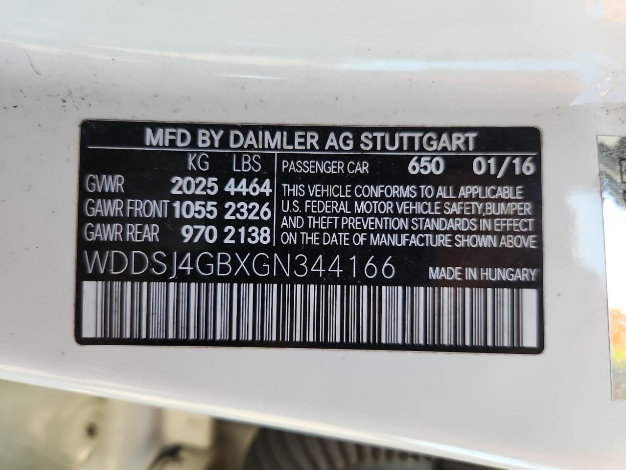 2016 Mercedes-Benz Cla 250 4Matic VIN: WDDSJ4GBXGN344166 Lot: 93397695