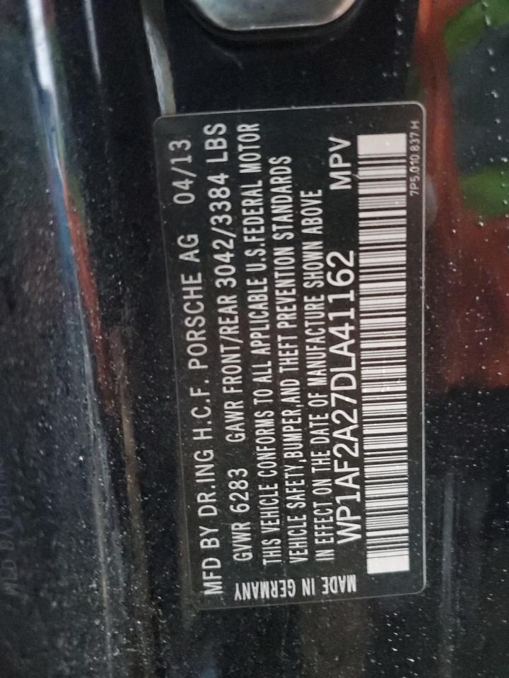 2013 Porsche Cayenne VIN: WP1AF2A27DLA41162 Lot: 92067595