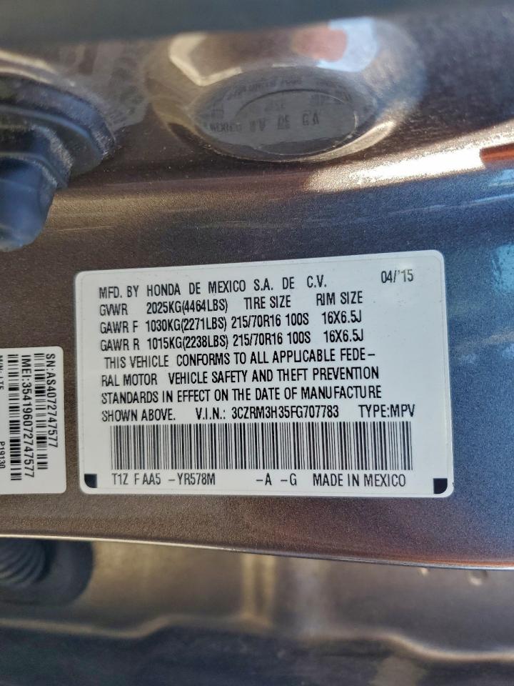 2015 Honda Cr-V Lx VIN: 3CZRM3H35FG707783 Lot: 94182965